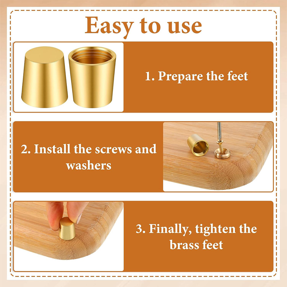 4PCS Brass Cutting Board Feet  - Display Risers Set review and price
